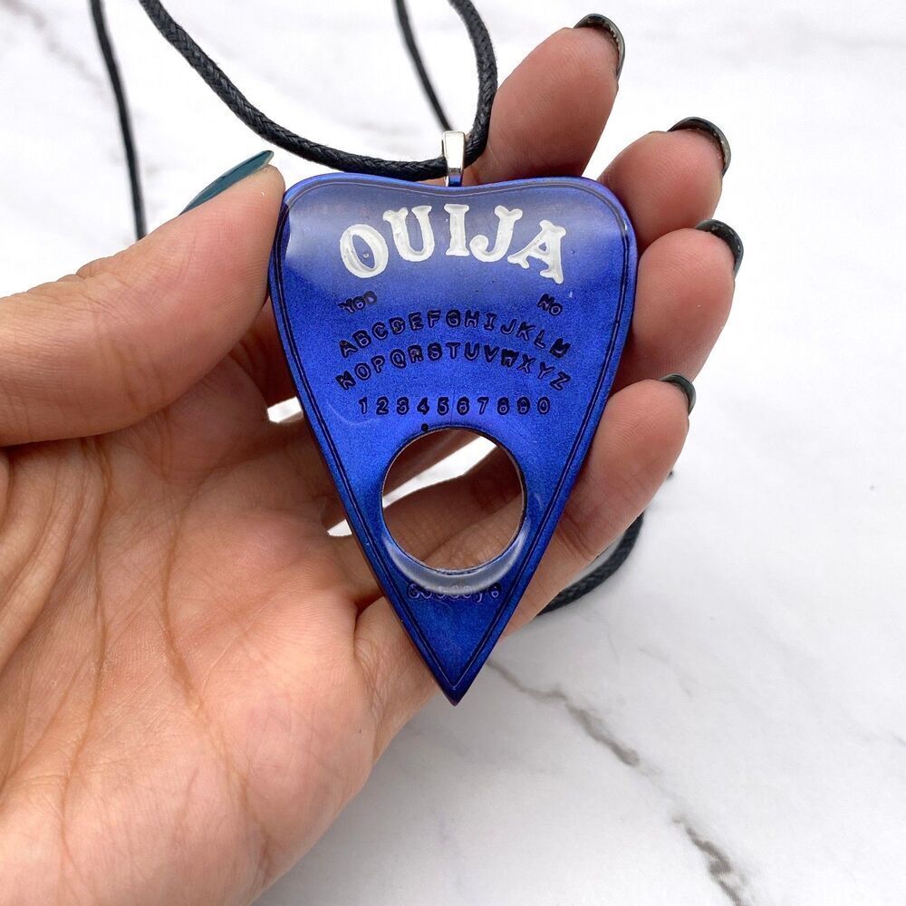 Blue Purple Ouija Planchette Necklace
